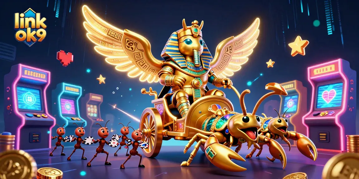 Enjoy thrilling games at link ok9 with a vibrant casino scene showcasing action-packed gaming elements.